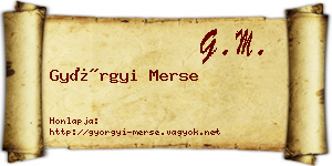 Györgyi Merse névjegykártya