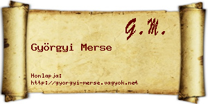 Györgyi Merse névjegykártya